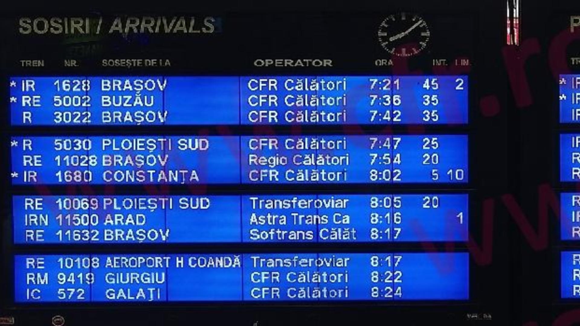 Mai multe trenuri au întârzieri consistente