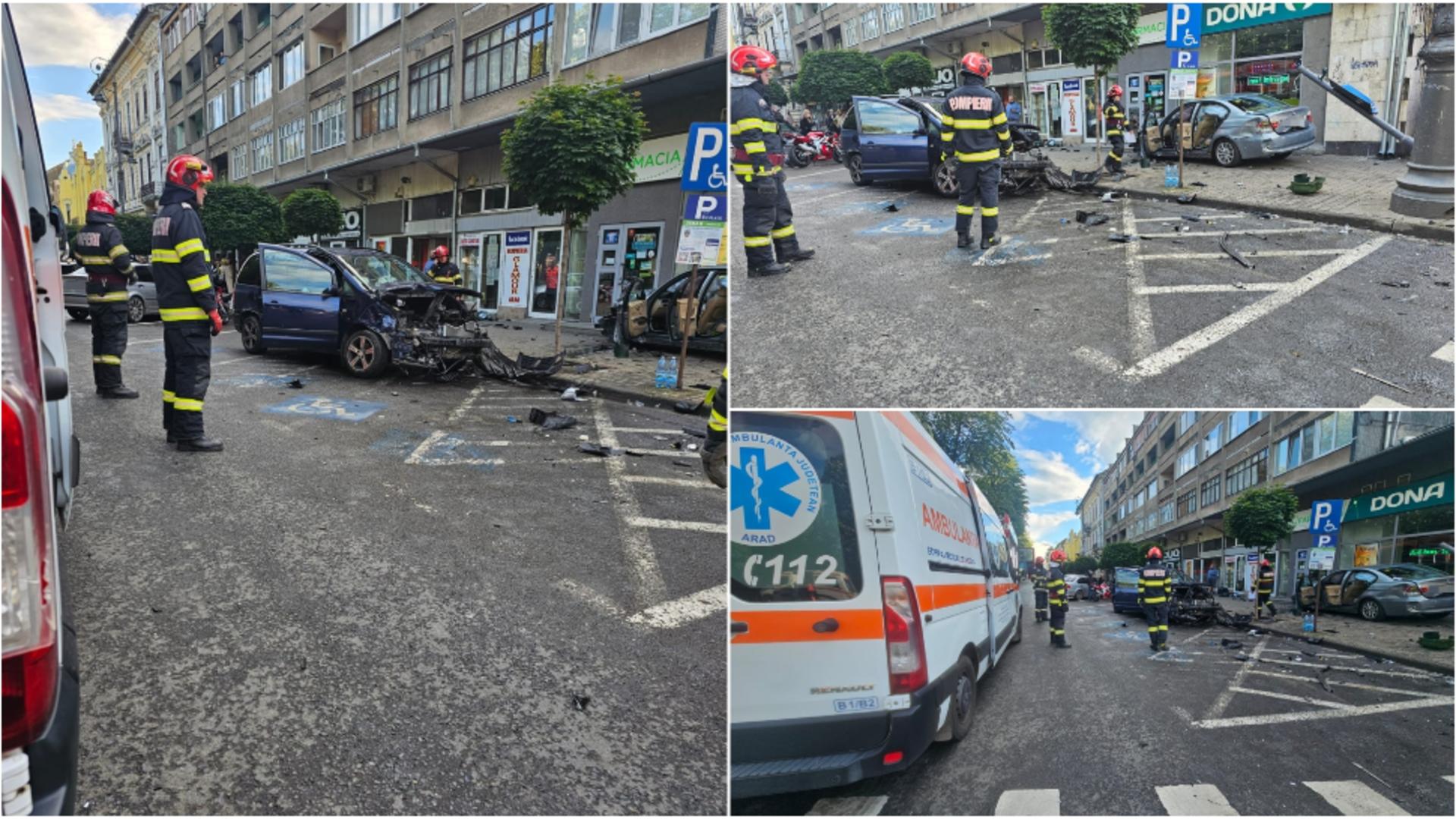 Accident deosebit de grav în Arad. FOTO: Aradon.ro