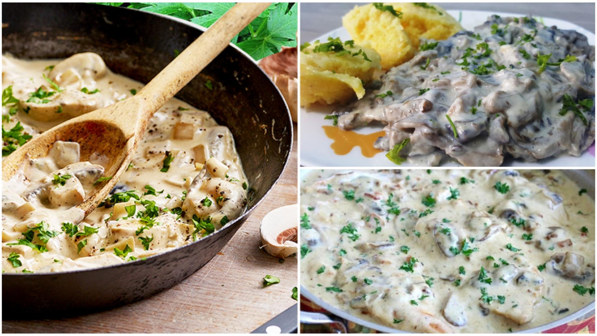 Ciulama de pui cu ciuperci și smântână