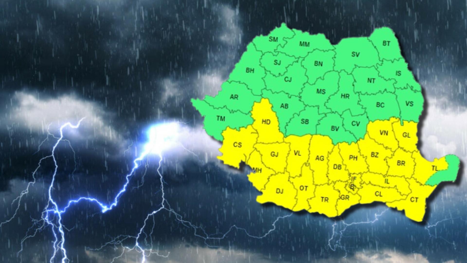 Cod Galben de intabilitate atmosferică accentuată. FOTO: ANM 