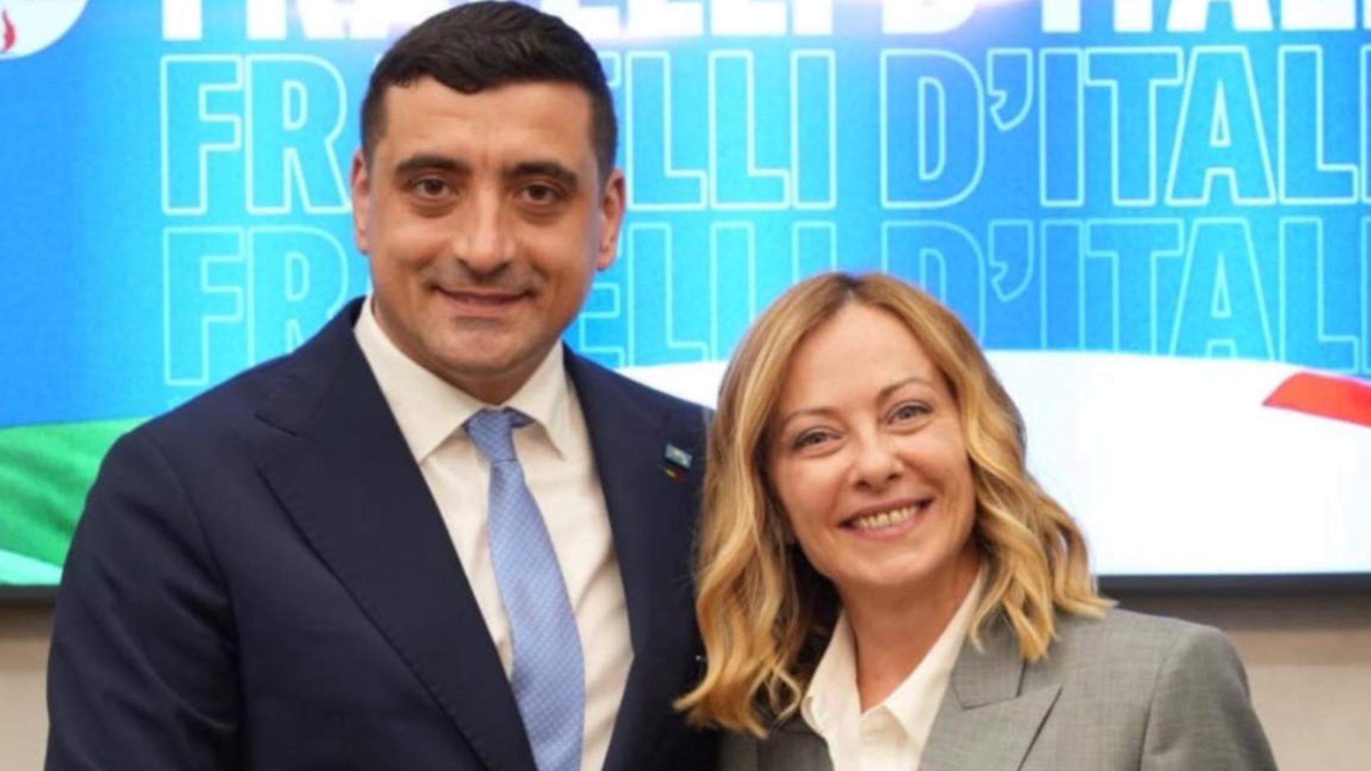 George Simion s-a întâlnit cu premierul Italiei, Giorgia Meloni