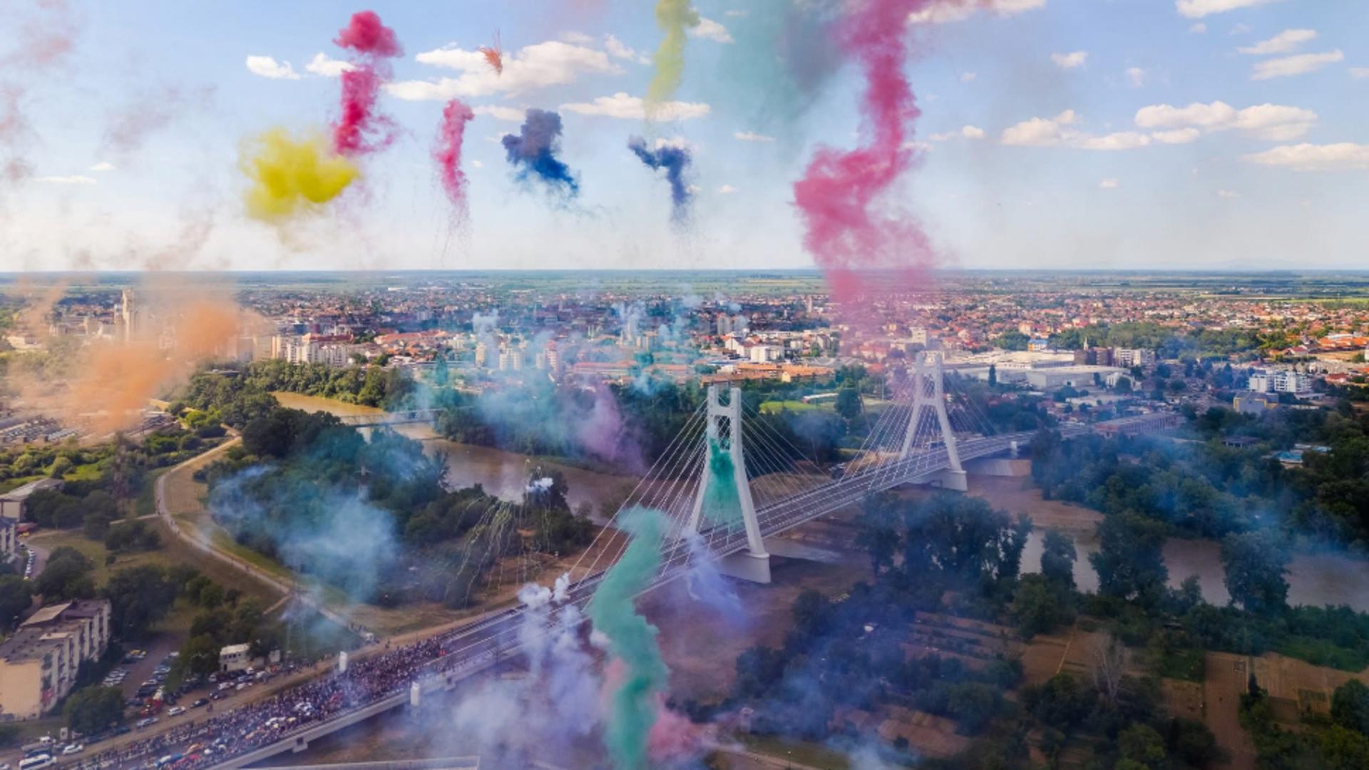 Podul a fost construit în 5 ani și a costat aproape 200 de milioane de lei. Foto/Primăria Satu Mare