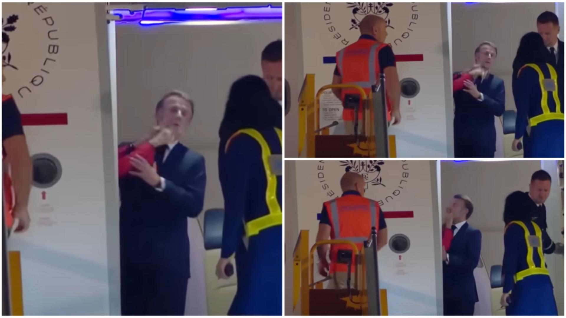 Ce i-a spus Brigitte Macron președintelui Franței, după gestul său șocant. FOTO: Youtube