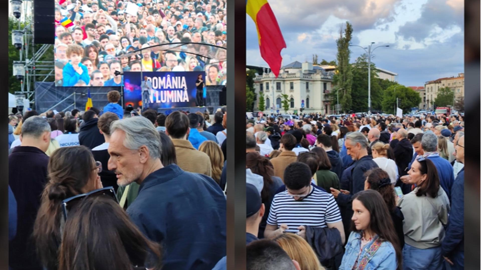 Matei Păun, apropiatul controversat al lui Nicușor Dan, a participat la mitingul electoral din această seară 