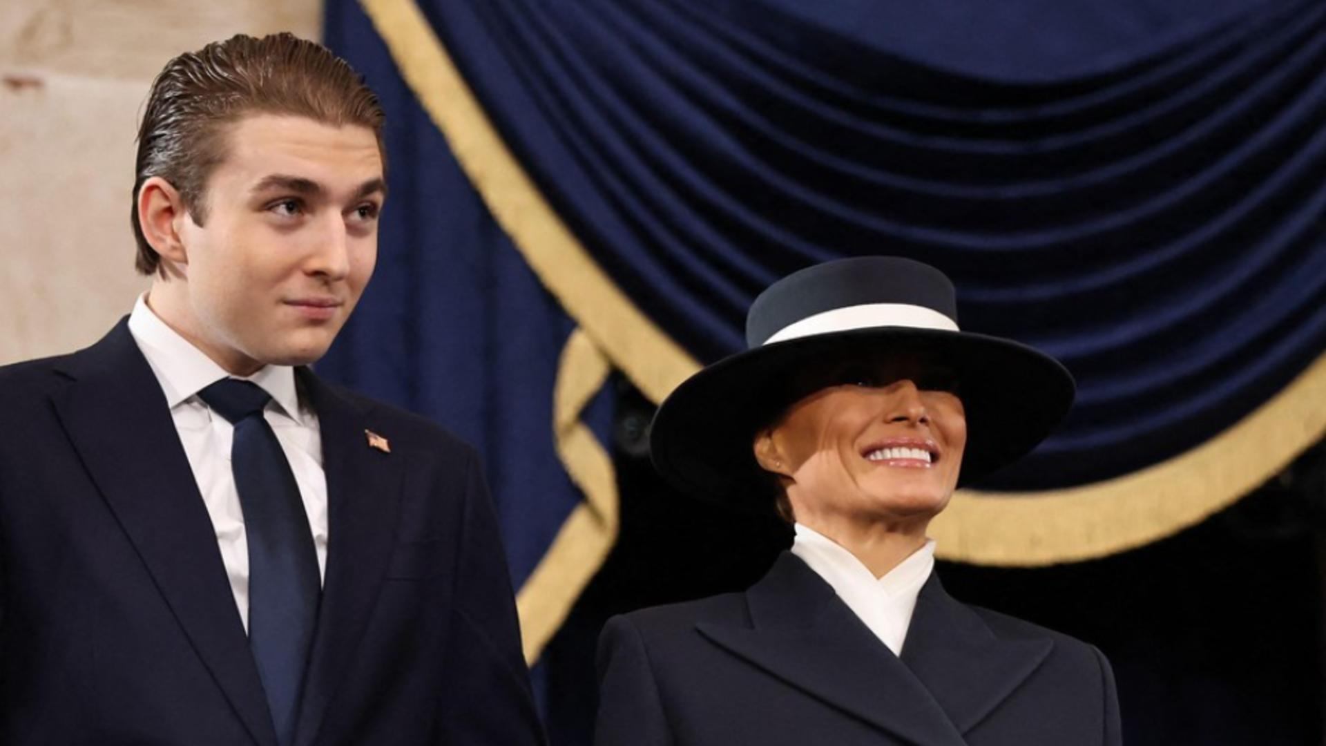 Barron și Melania Trump la ceremonia de învestire a lui Donald Trump (Profimedia)