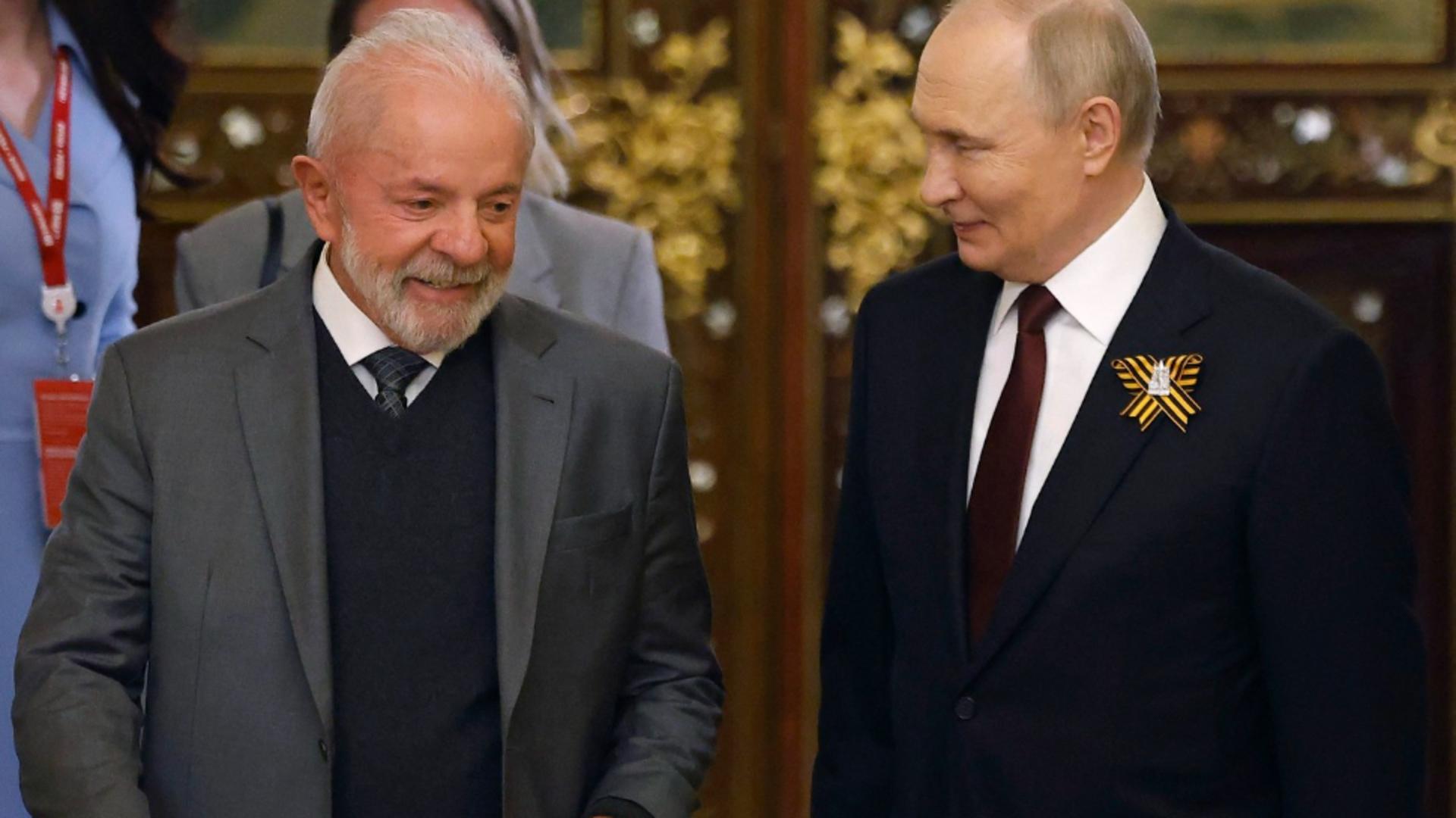 Vladimir Putin și președintele brazilian. Foto: Profimedia