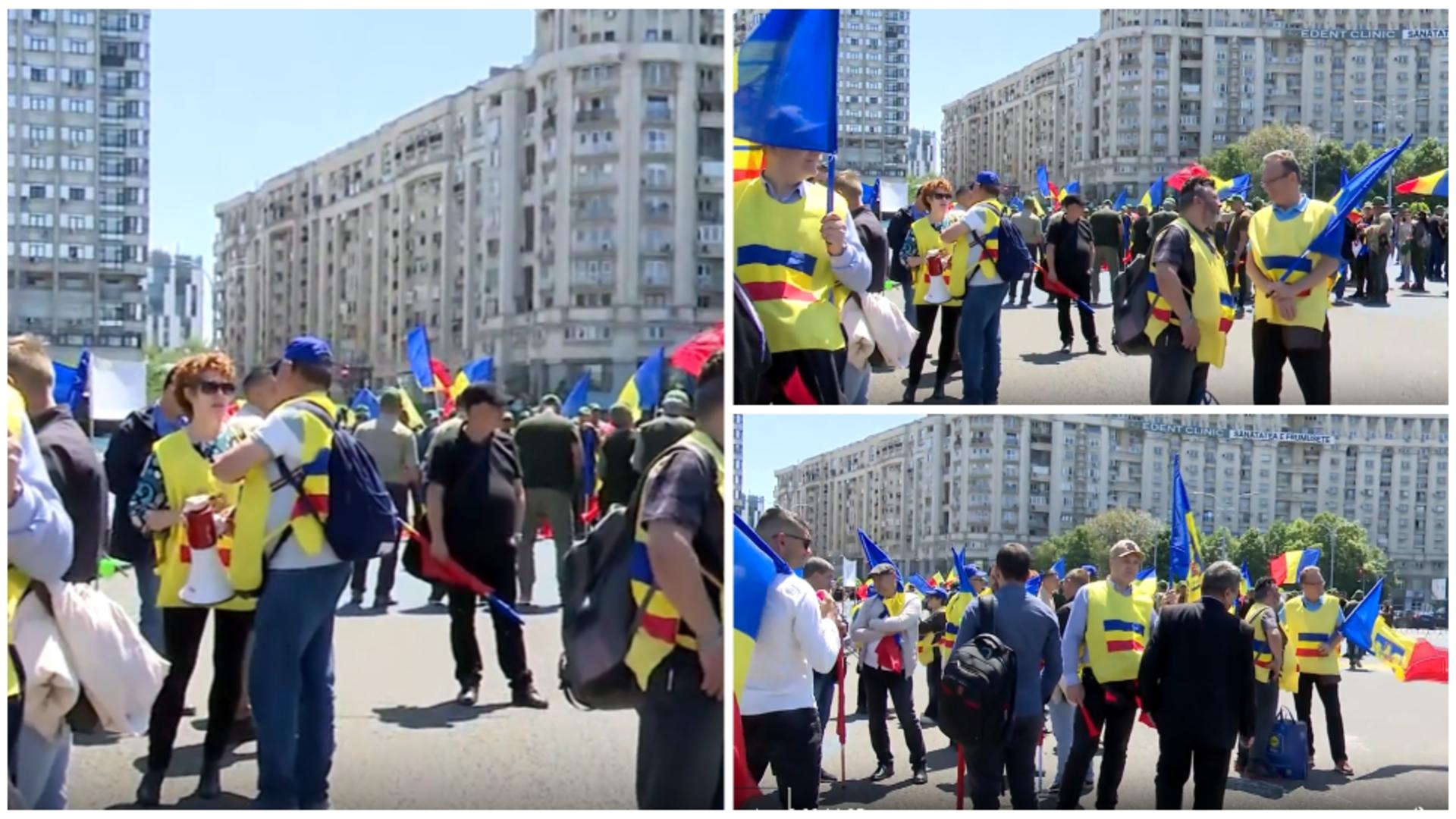 Sindicaliștii și pensionarii au protestat în fața Guvernului
