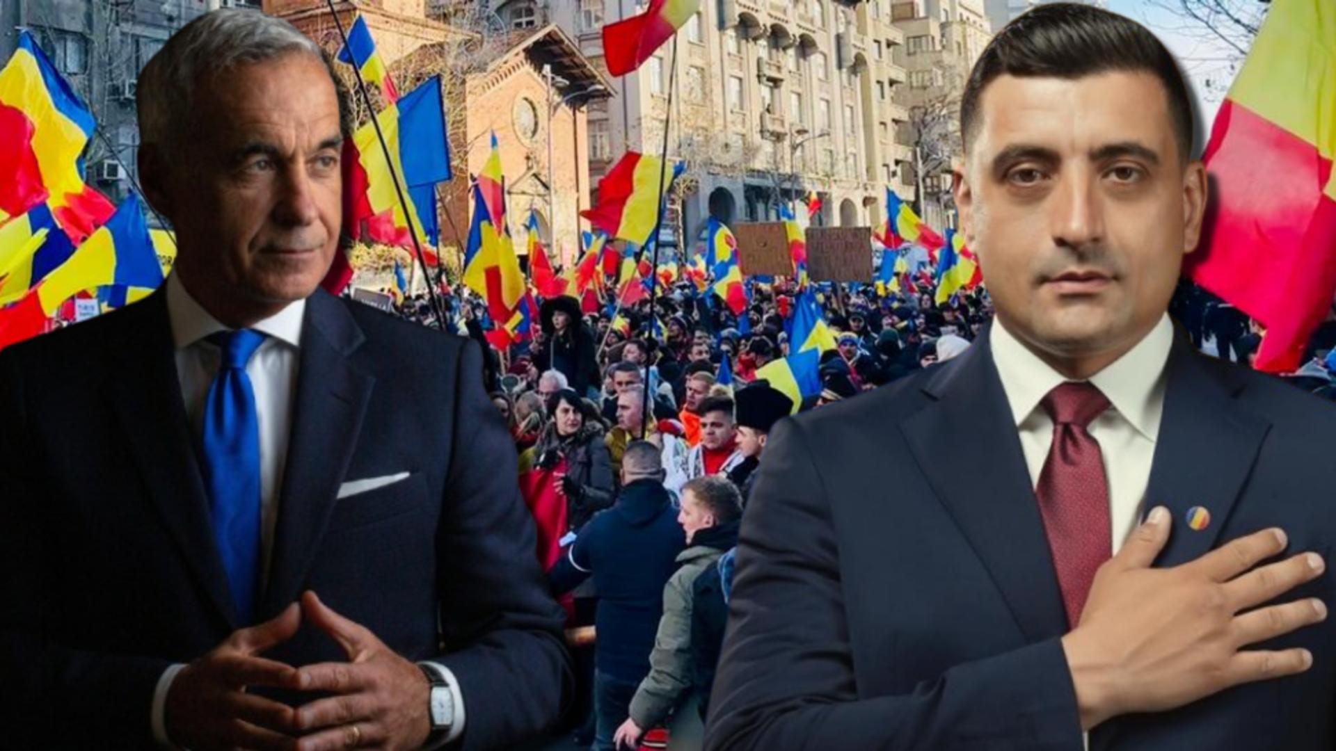 George Simion și Călin Georgescu încheie campania electorală în forță