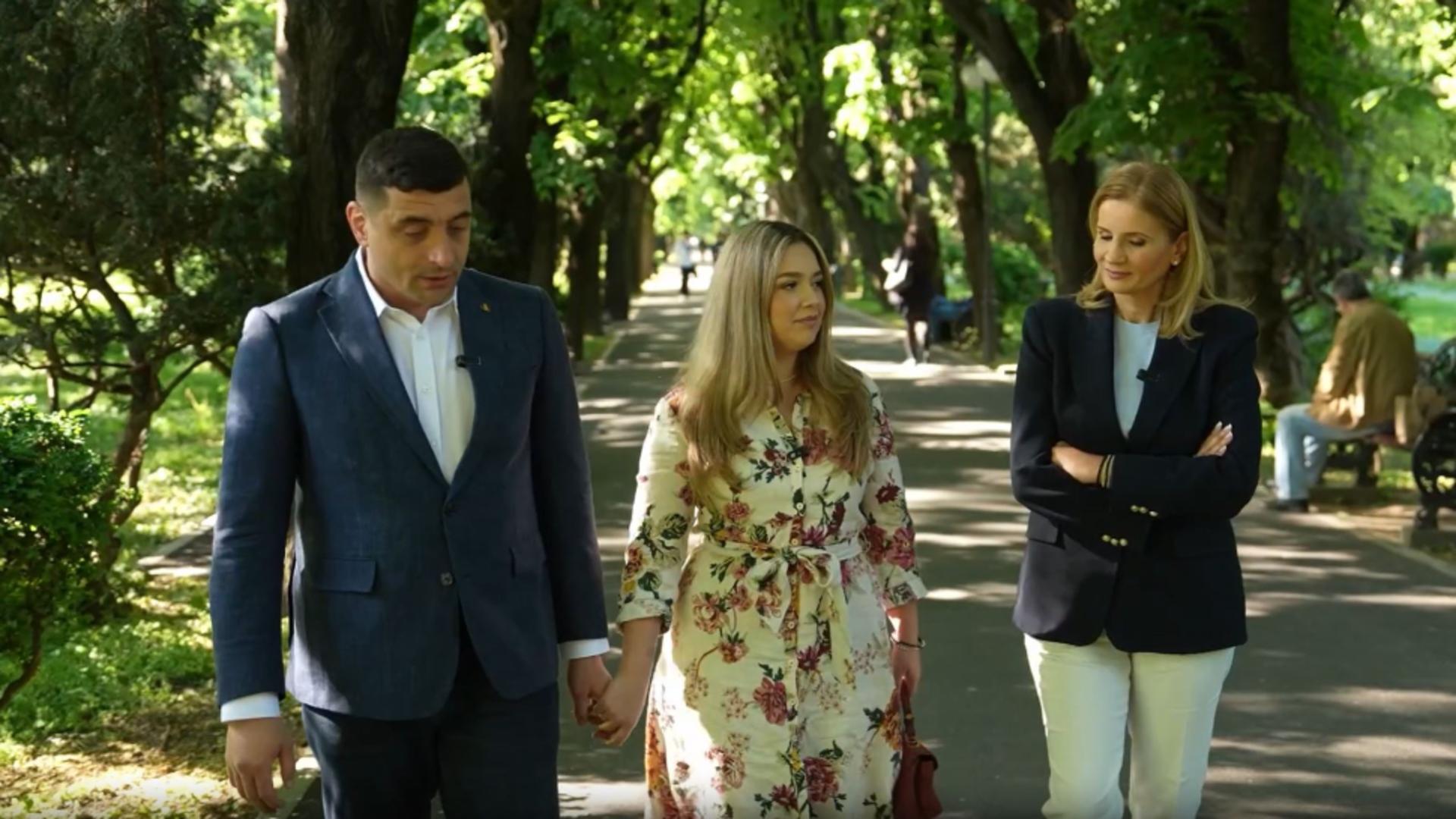 George și Ilinca Simion, în parcul în care s-au plimbat pentru prima oară
