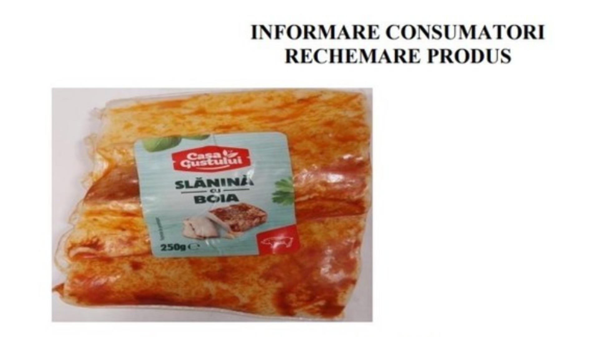 Slănină cu boia, retrasă din rețeaua Penny. Vezi LISTA magazinelor în care a fost vândut produsul