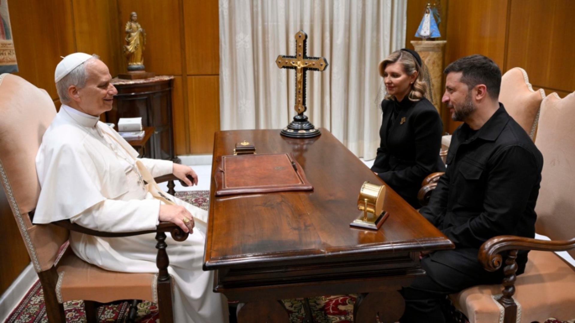 Zelenski, primit la Vatican de Pala Leon al-XIV-lea