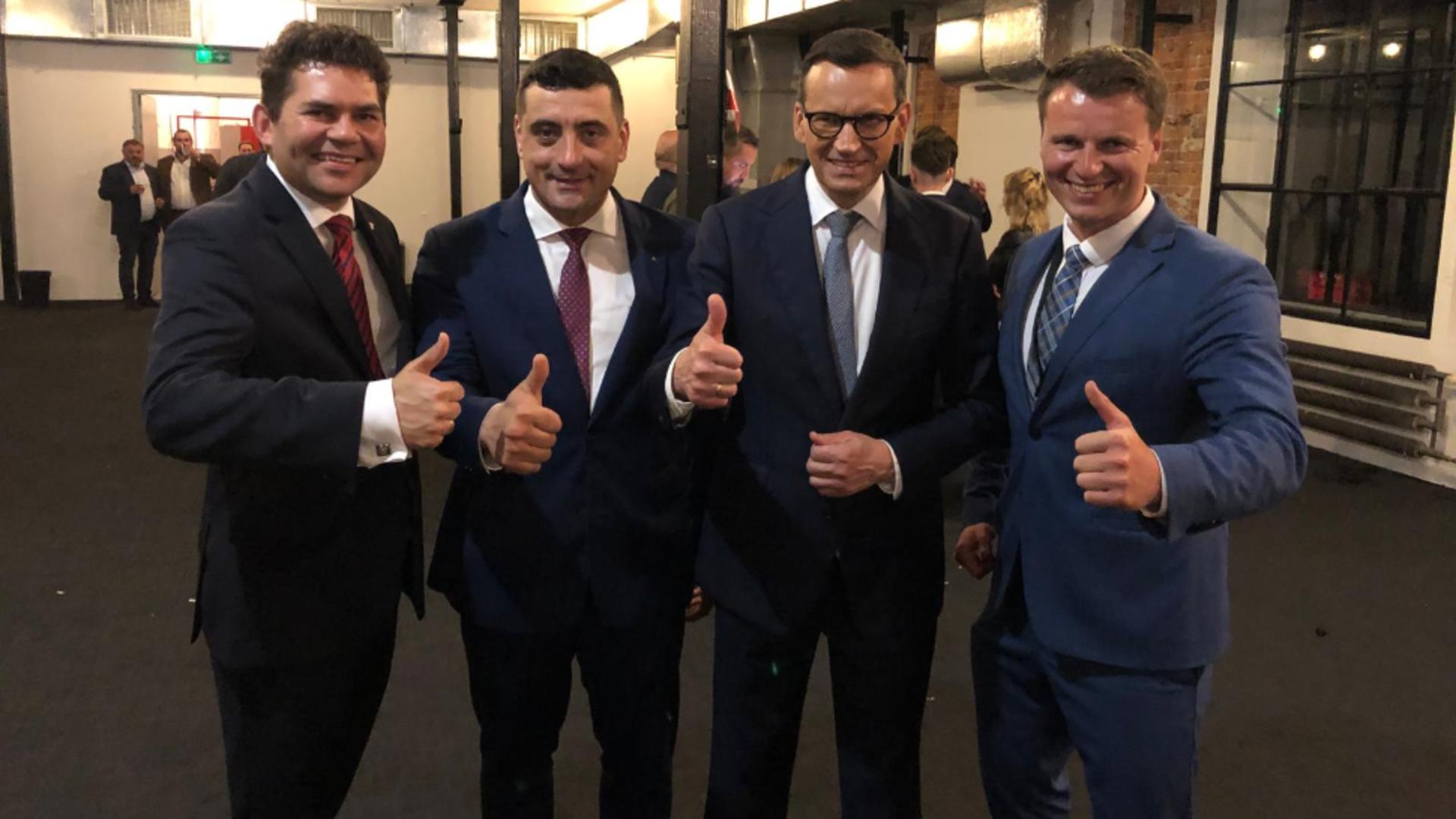  Mateusz Morawiecki i-a mulțumit lui George Simion. Foto: Facebook