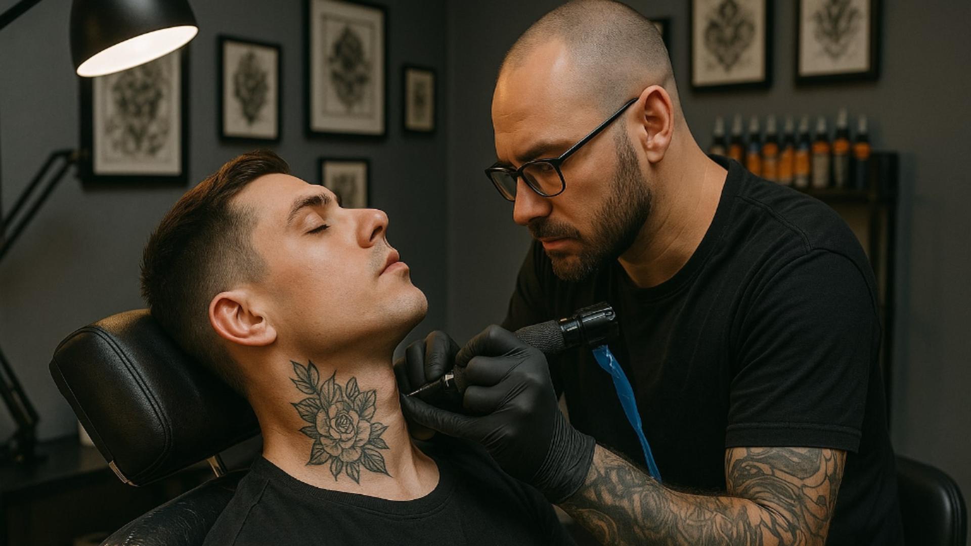 Tatuaje pe gât: între curaj, stil și declarație vizibilă