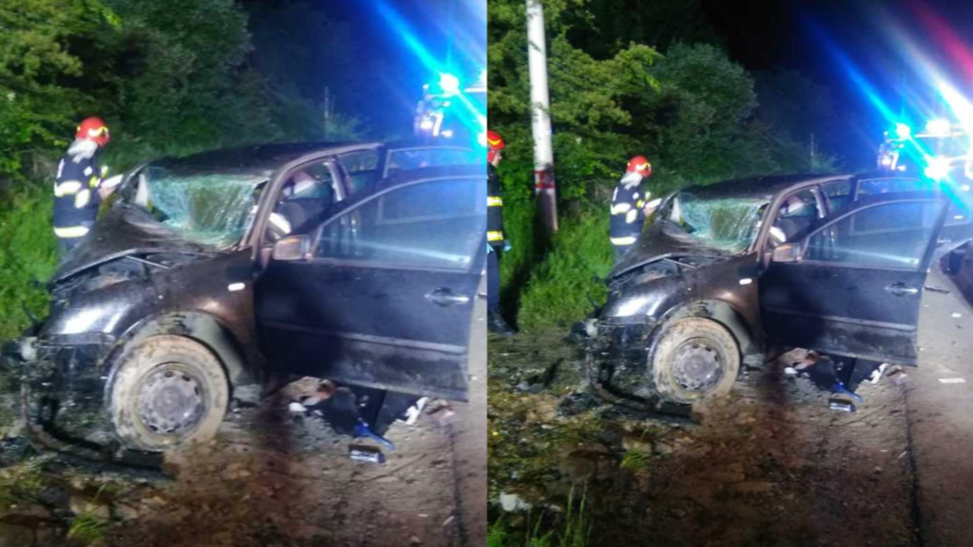 Accident tragic în Bistrița-Năsăud. FOTO: ISU Bistrița