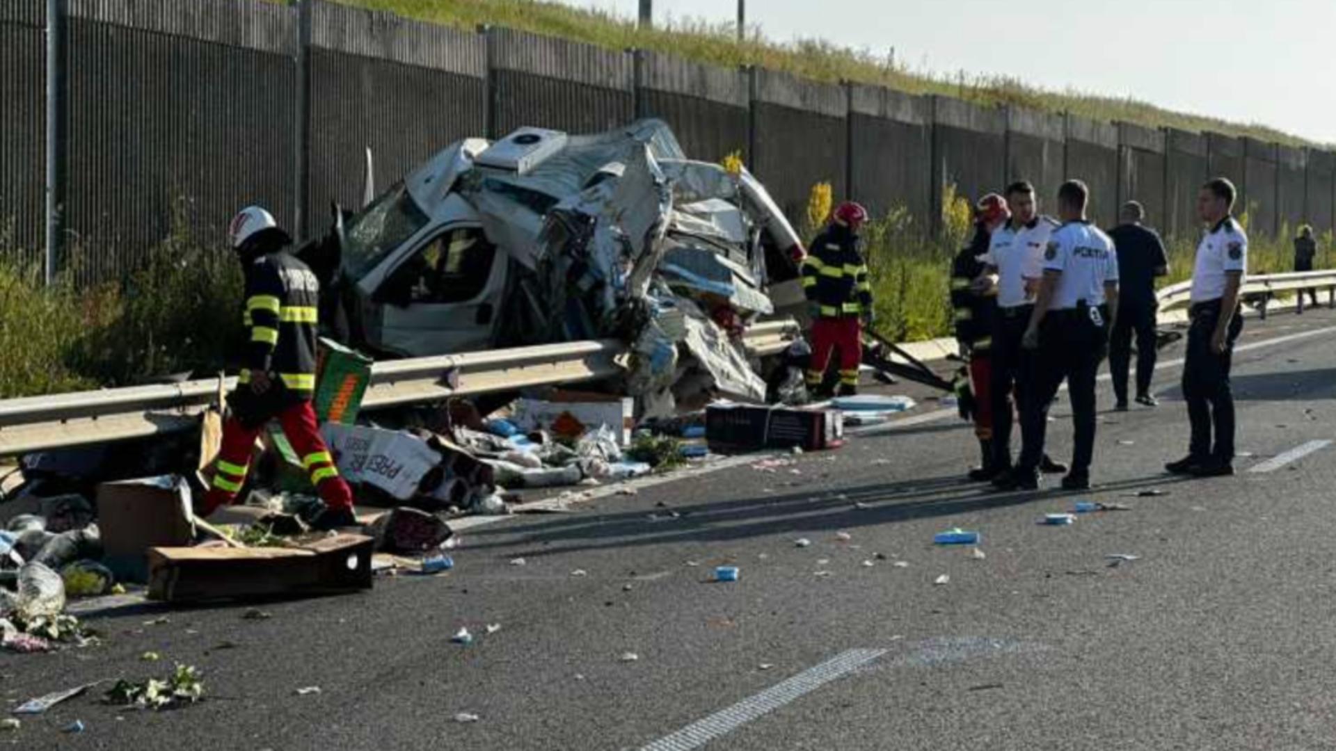 Accident grav, în județul Olt: un mort și un rănit, în impactul nimicitor dintre un TIR și o dubiță