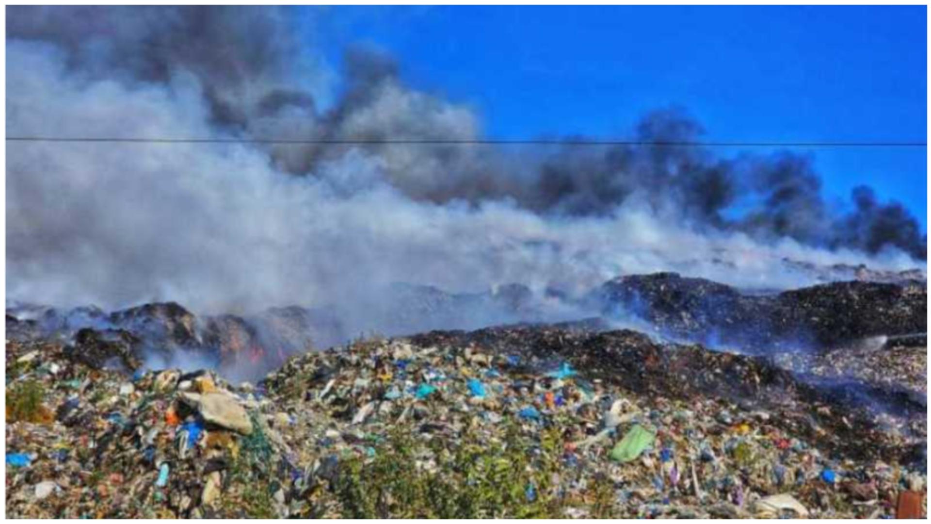 Incendiu la groapa de gunoi de la Aninoasa