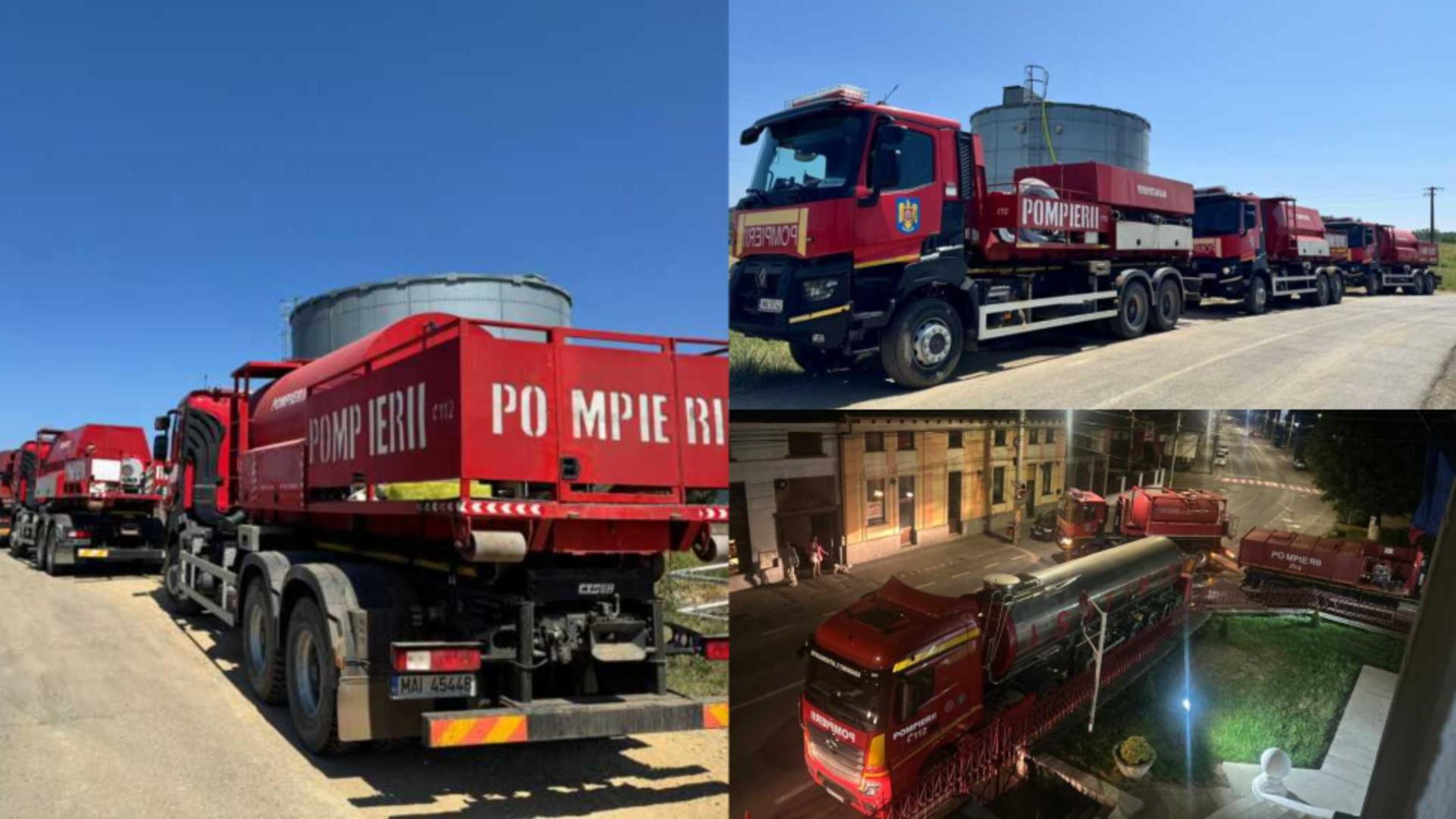 Peste 12,8 milioane litri de apă, distribuți în urma dezastrului de la Praid. FOTO: ISU Mures