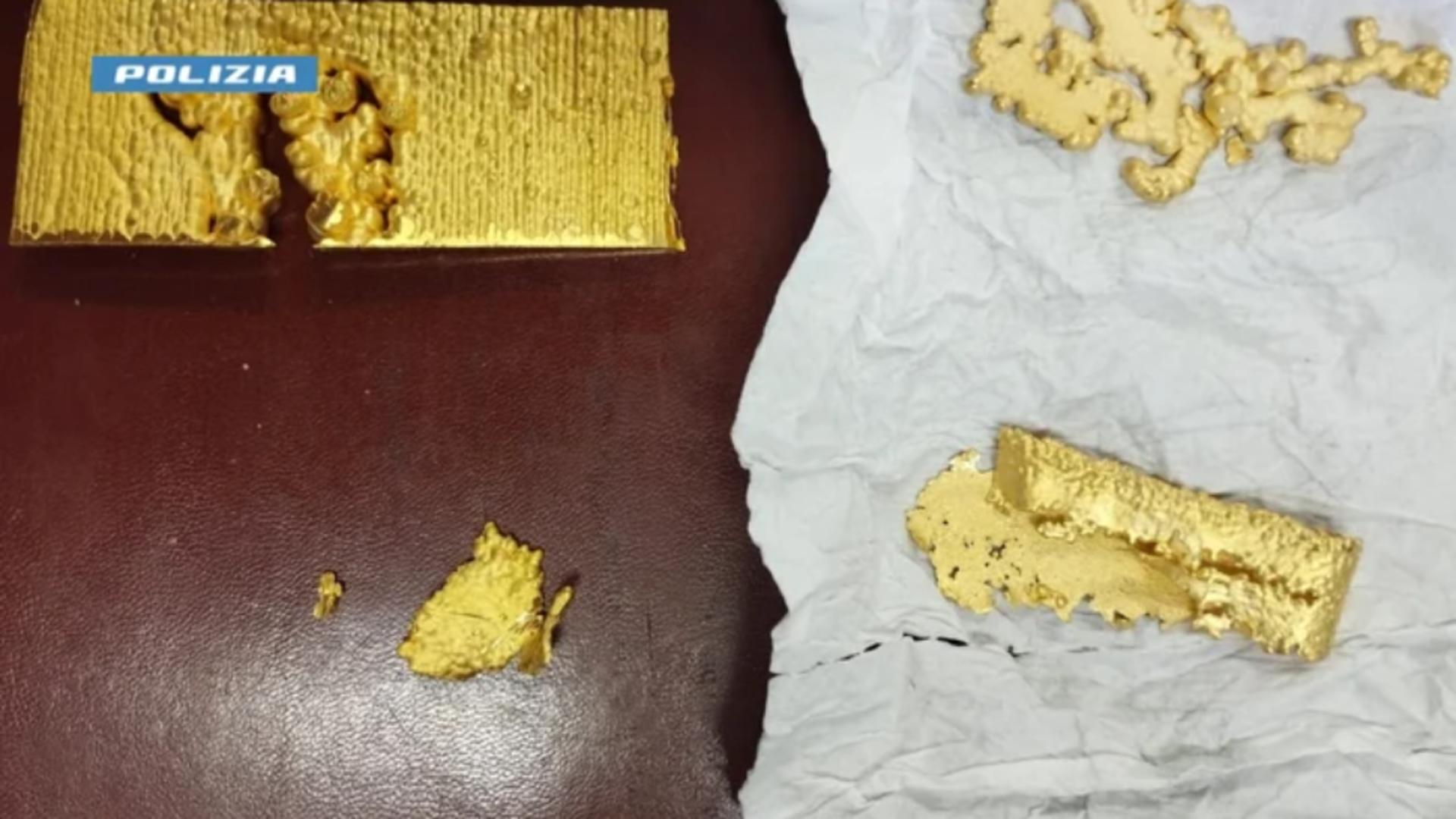 Aur de 150.000 de euro, vândut pe piața neagră. Foto/Poliția Italia