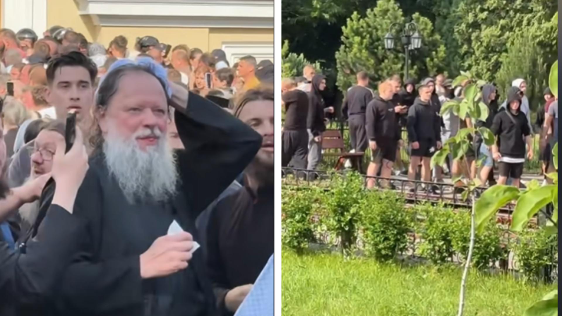 Preoți bătuți și gaze lacrimogene la Catedrala Mitropolitană din Cernăuți