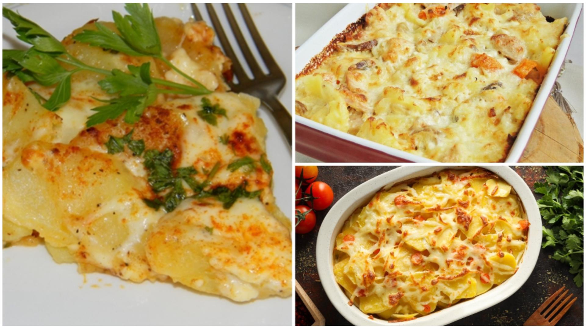 Cartofi cu mozzarella la cuptor