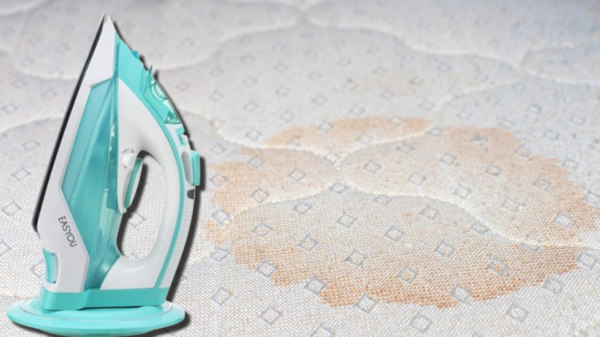 Cum scapi de petele de pe saltea folosind fierul de călcat