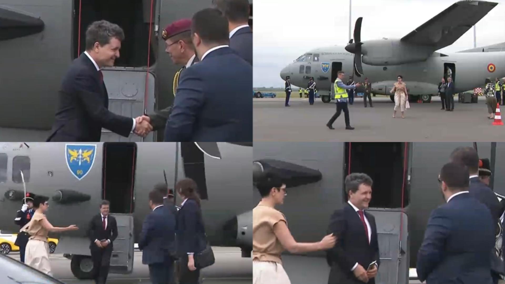 Nicușor Dan și noii miniștri au ajuns la summitul NATO. FOTO: Captură Realitatea PLUS