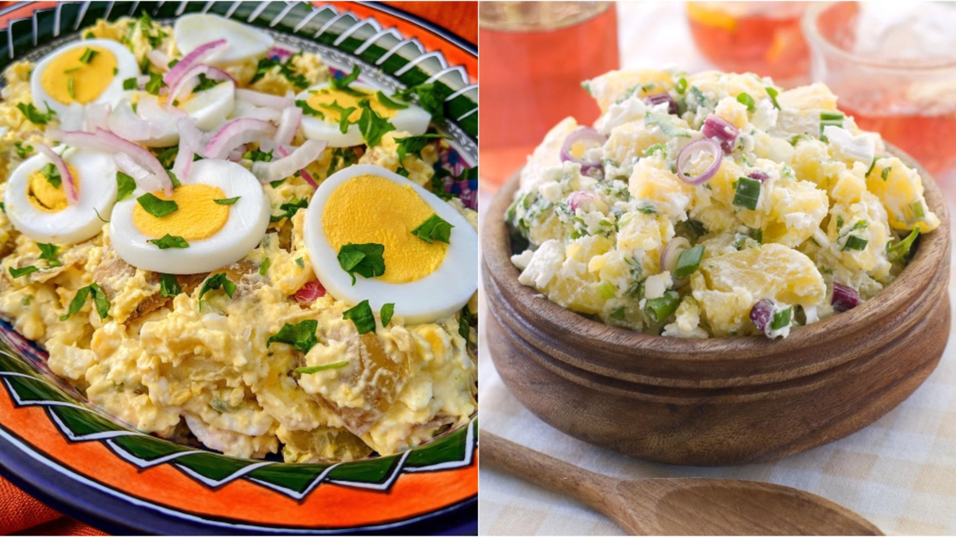 Salată de cartofi noi, cu ouă și maioneză