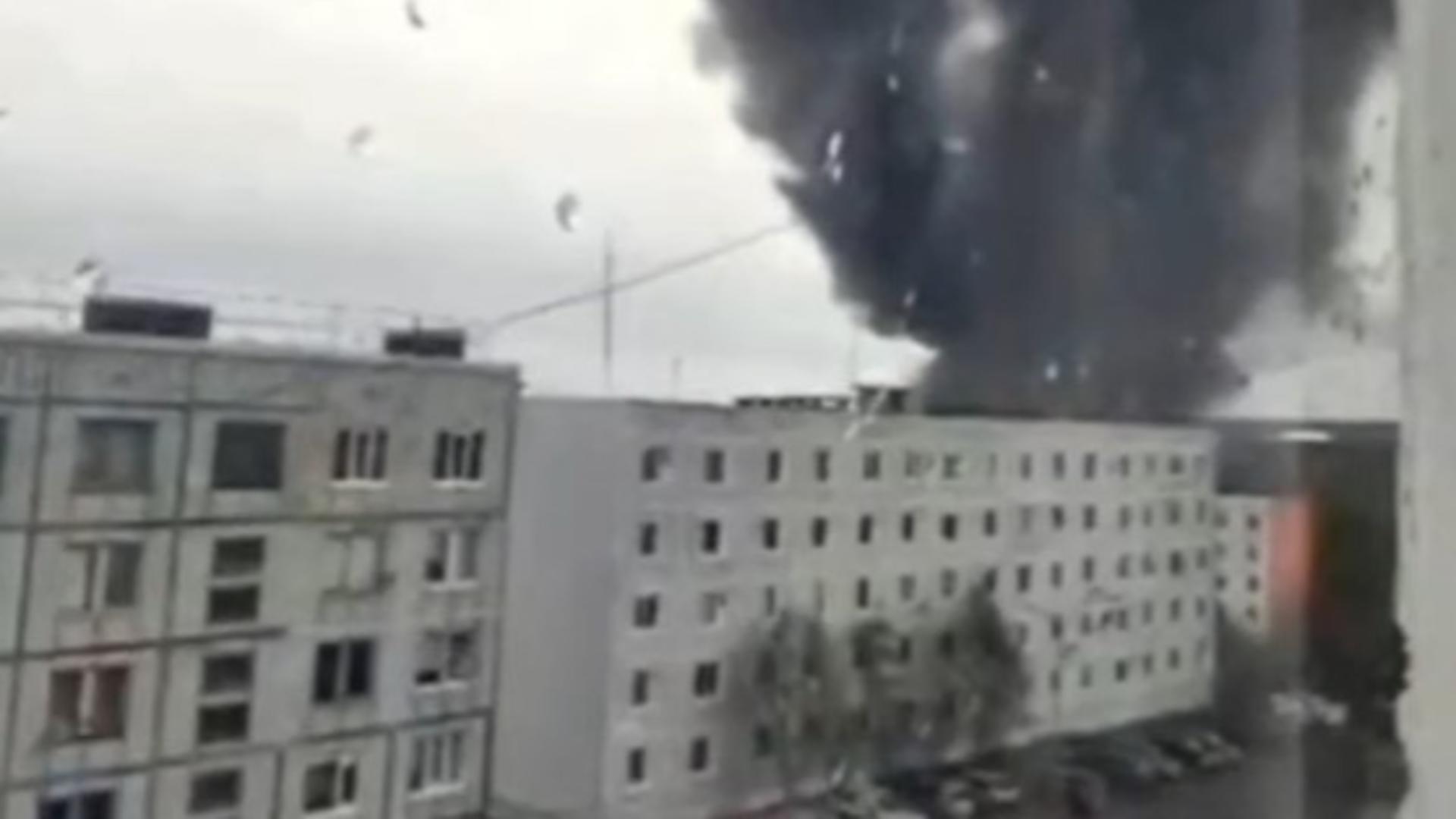 Explozii în orașul Severomorsk, unde sunt staționate submarinele nucleare rusești. Foto/Captură video