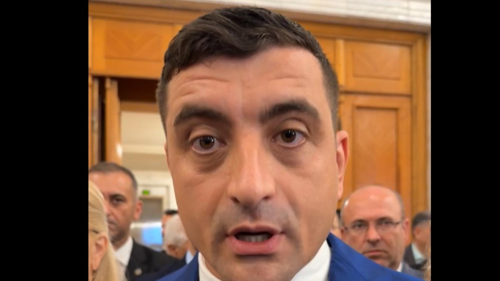 Simion, în Parlament, la învestirea lui Bolojan. Foto/Realitatea