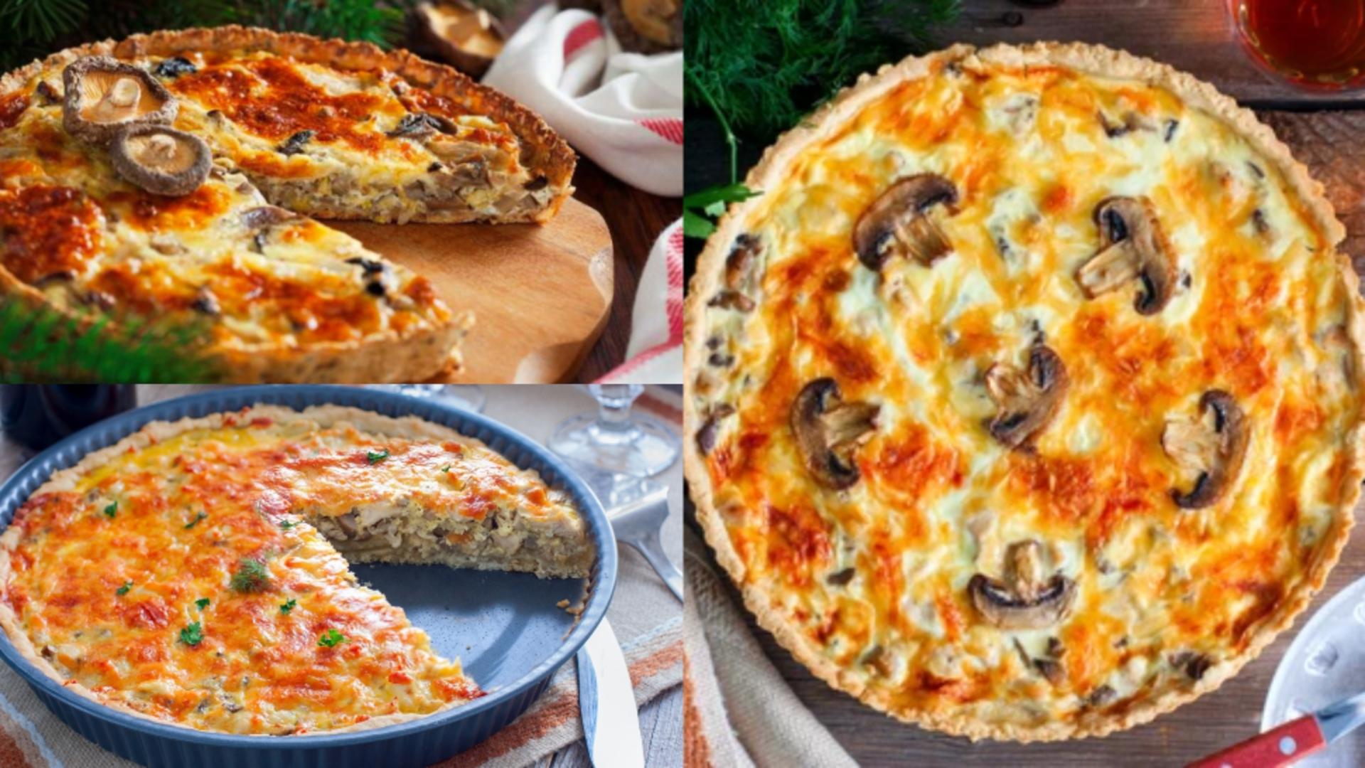 Tartă cu pui și ciuperci