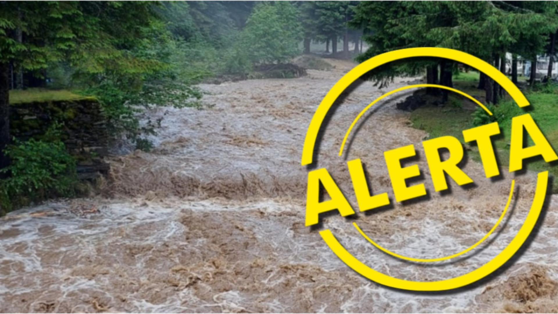 Cod Galben de viituri şi inundaţii, până miercuri dimineaţă