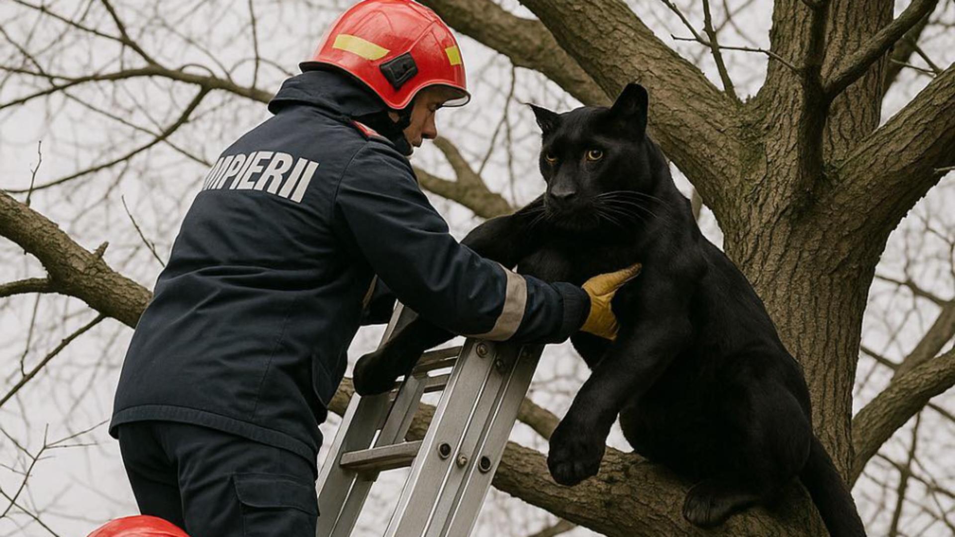 DSU intră în jocul ironiei: „Pantera neagră”, salvată de pompieri într-un pamflet savuros