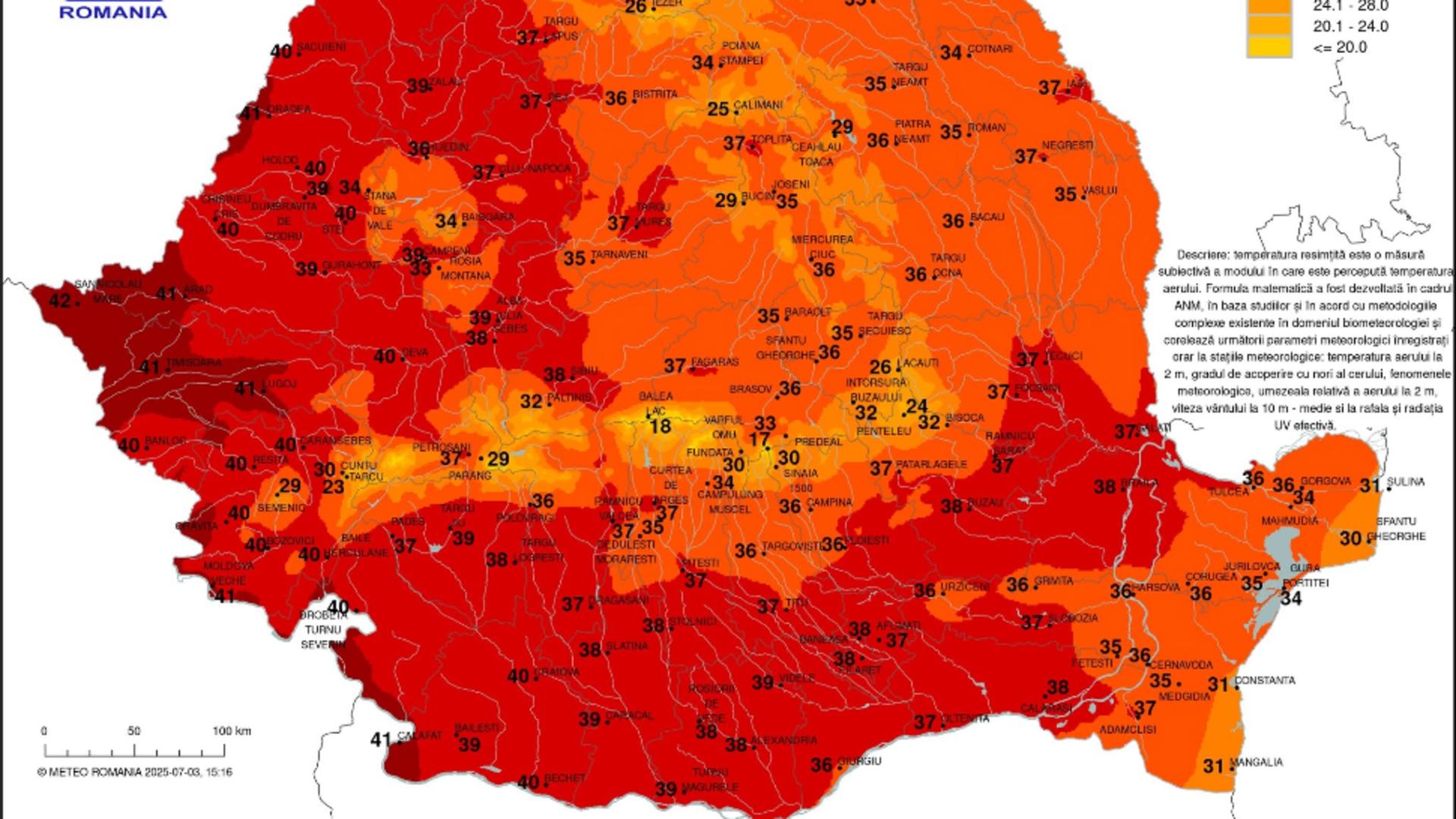 În următoarele zile disconfortul termic va fi accentuat (sursă: ANM)