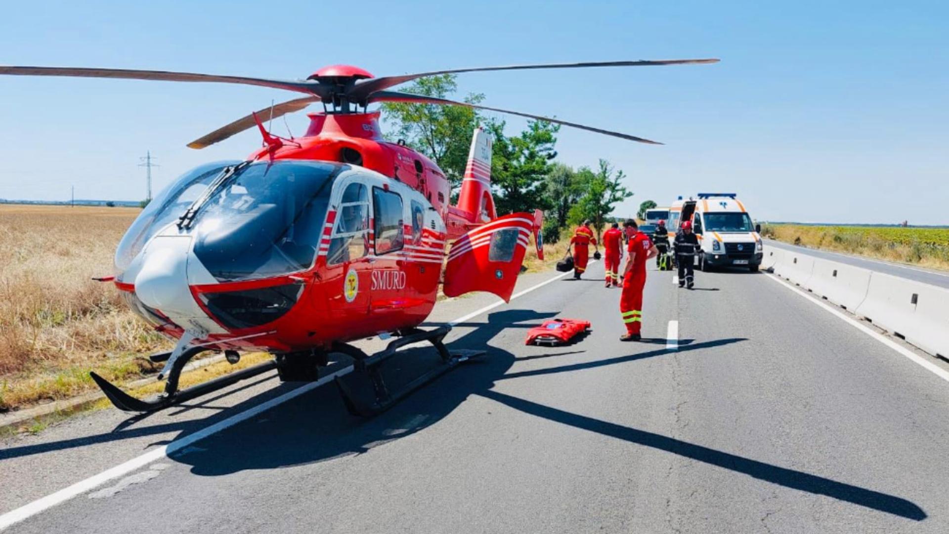 Grav accident pe DN 5! A fost necesară intervenția elicopterului SMURD