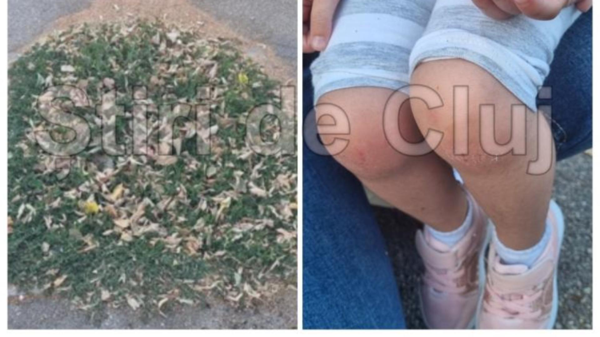 Fetiță de 4 ani, accidentată pe un trotuar din Cluj din cauza unei gropi nesemnalizate. Mama: Sper ca autoritățile să se sesizeze