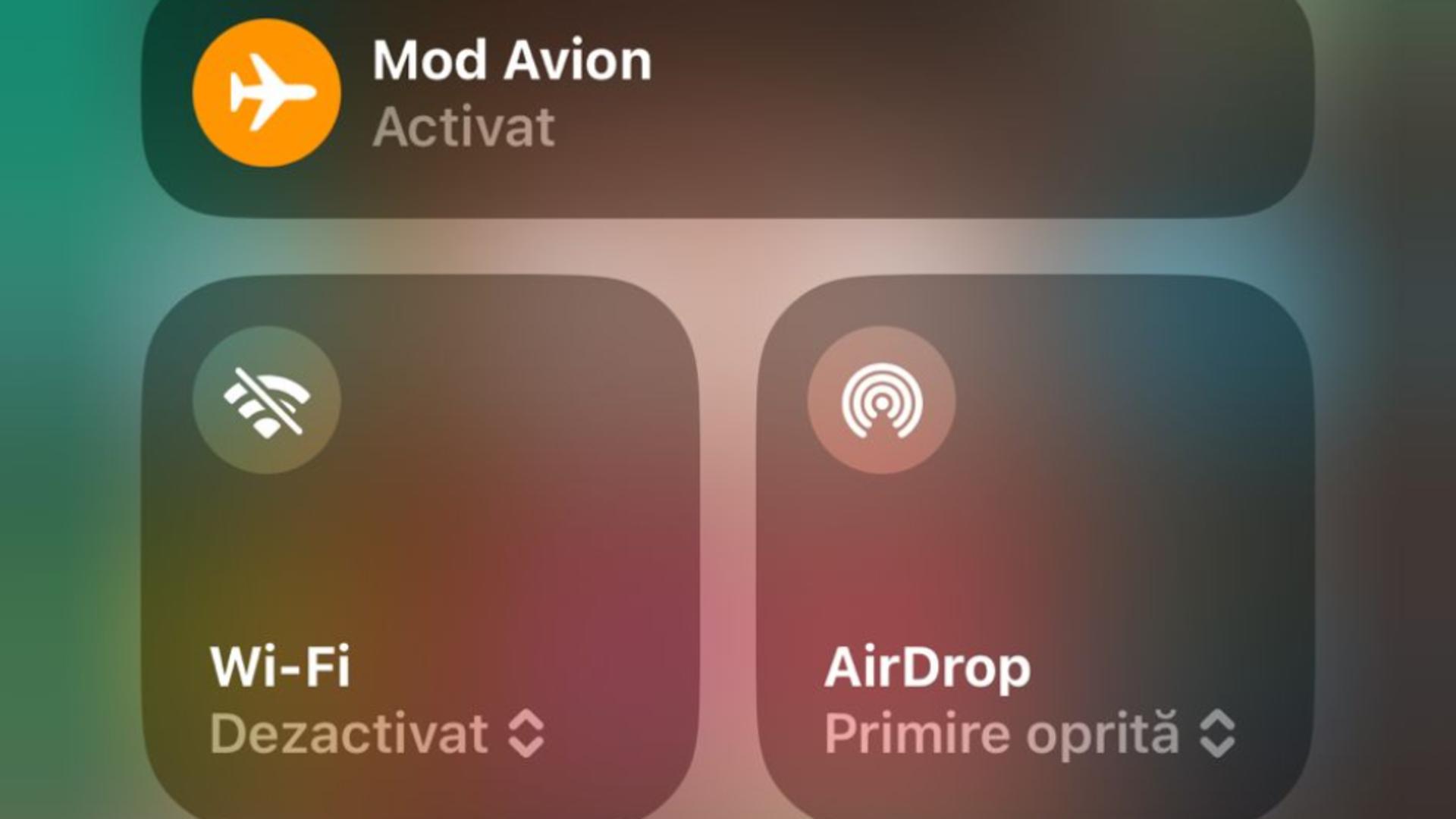 Modul avion blochează orice consum de date