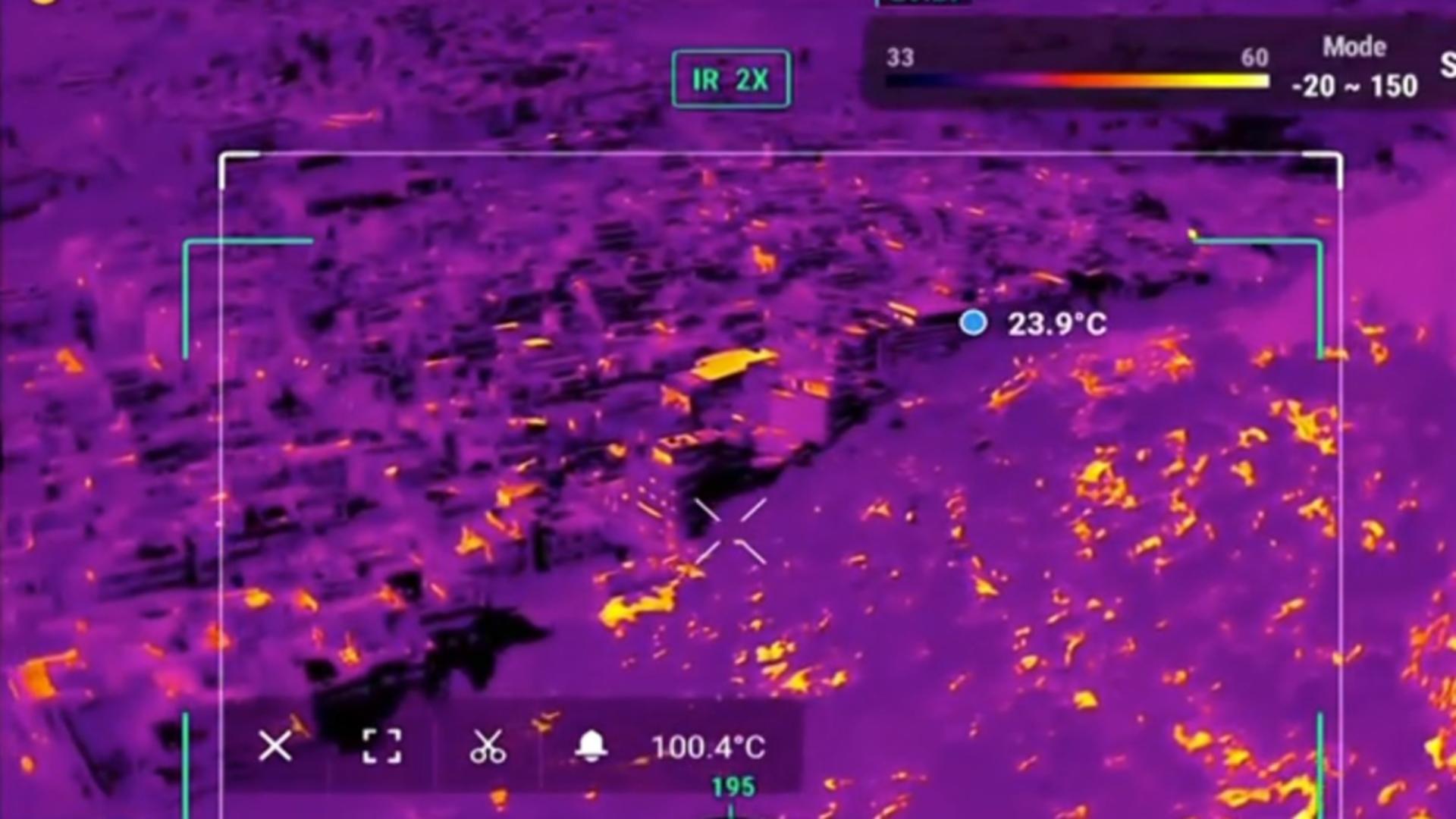 Imagine cu termoviziune deasupra Atenei