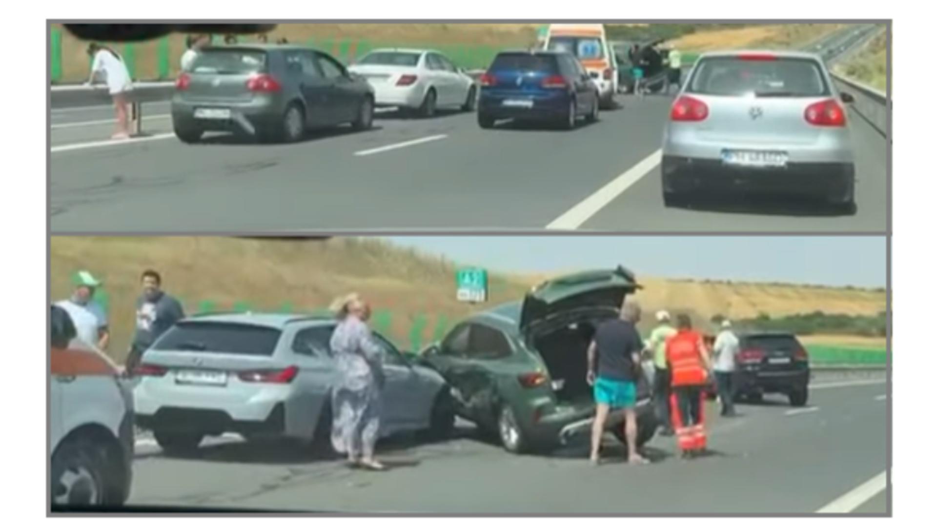 Grav accident pe Autostrada Soarelui: șapte mașini implicate în carambol. 14 persoane rănite, inclusiv doi copii