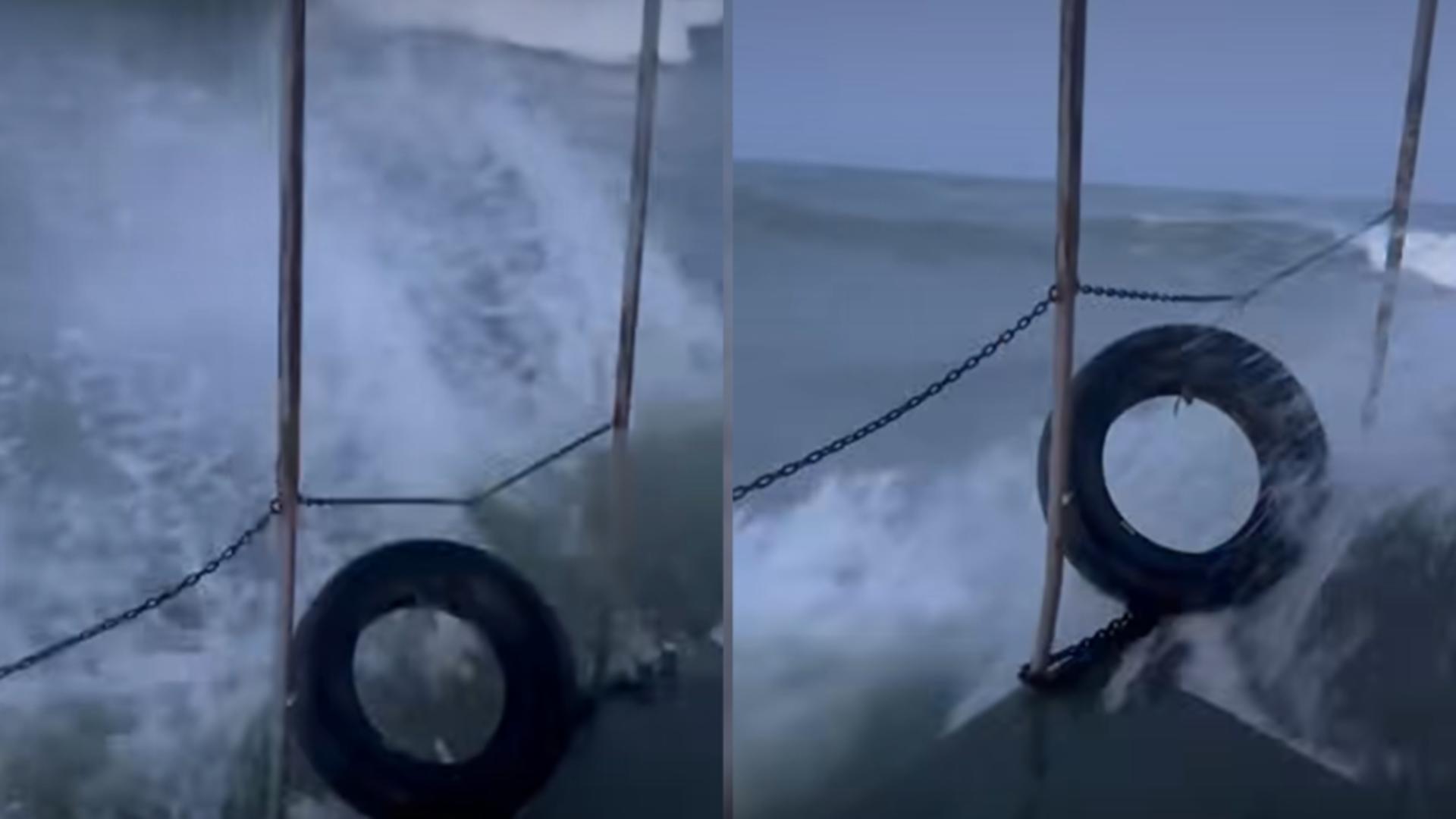 Valurile au atins înălțimea de 2 metri (foto via Meteoplus