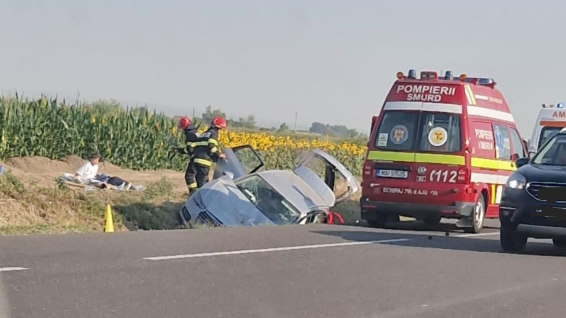 Accident grav, în jud. Vrancea: 8 victime, între care 4 copii, după ce o mașină a intrat pe contrasens