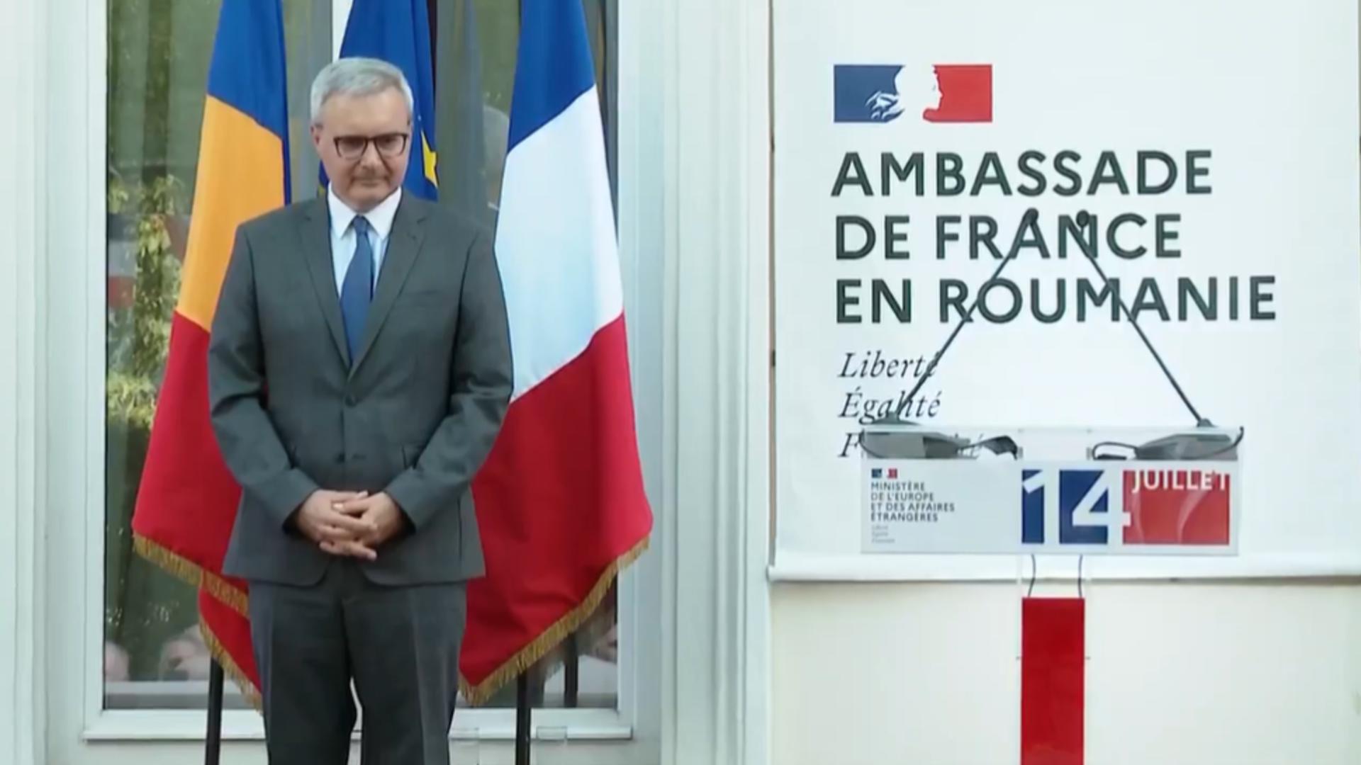 Mesajul ambasadorului Franței la București, Nicolas Warnery, la recepția de Ziua Națională a Republicii Franceze. Foto: Facebook