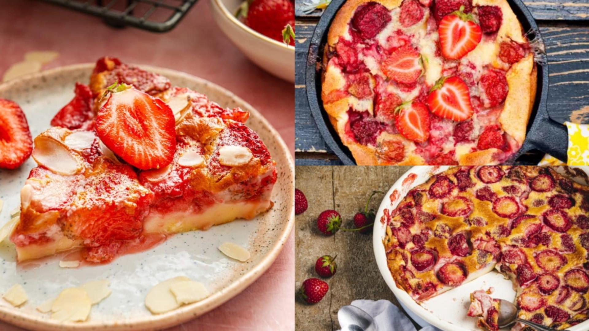 Rețetă de clafoutis cu căpșuni