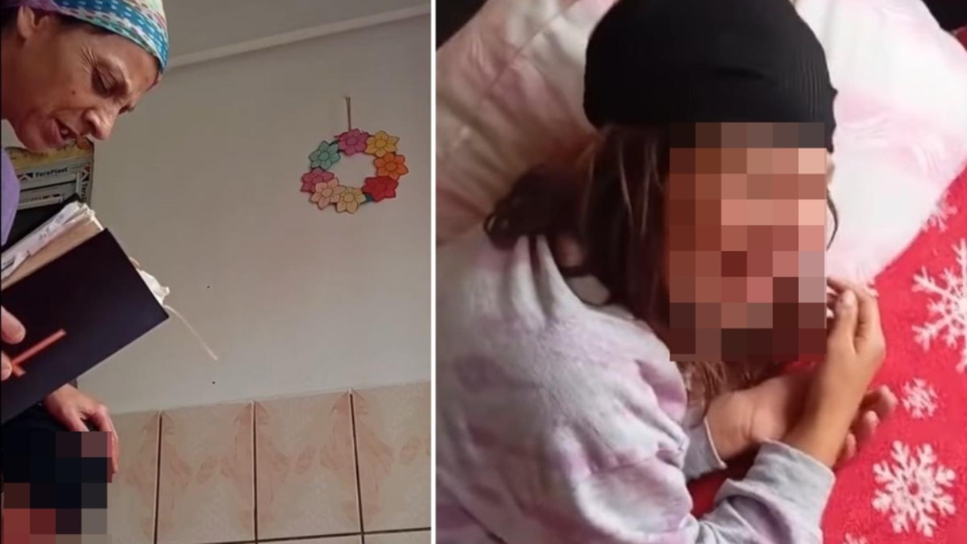 Fata pare terorizată de comportamentul mamei (captură video)