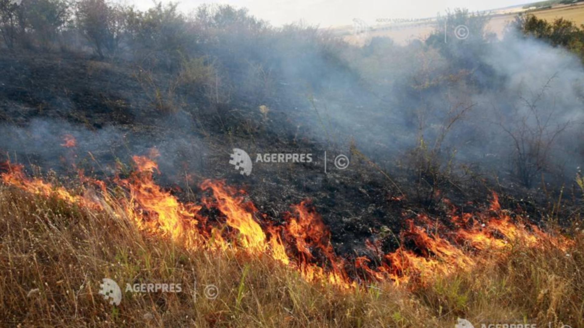 Incendiu în județul Dâmbovița. FOTO: Agerpres