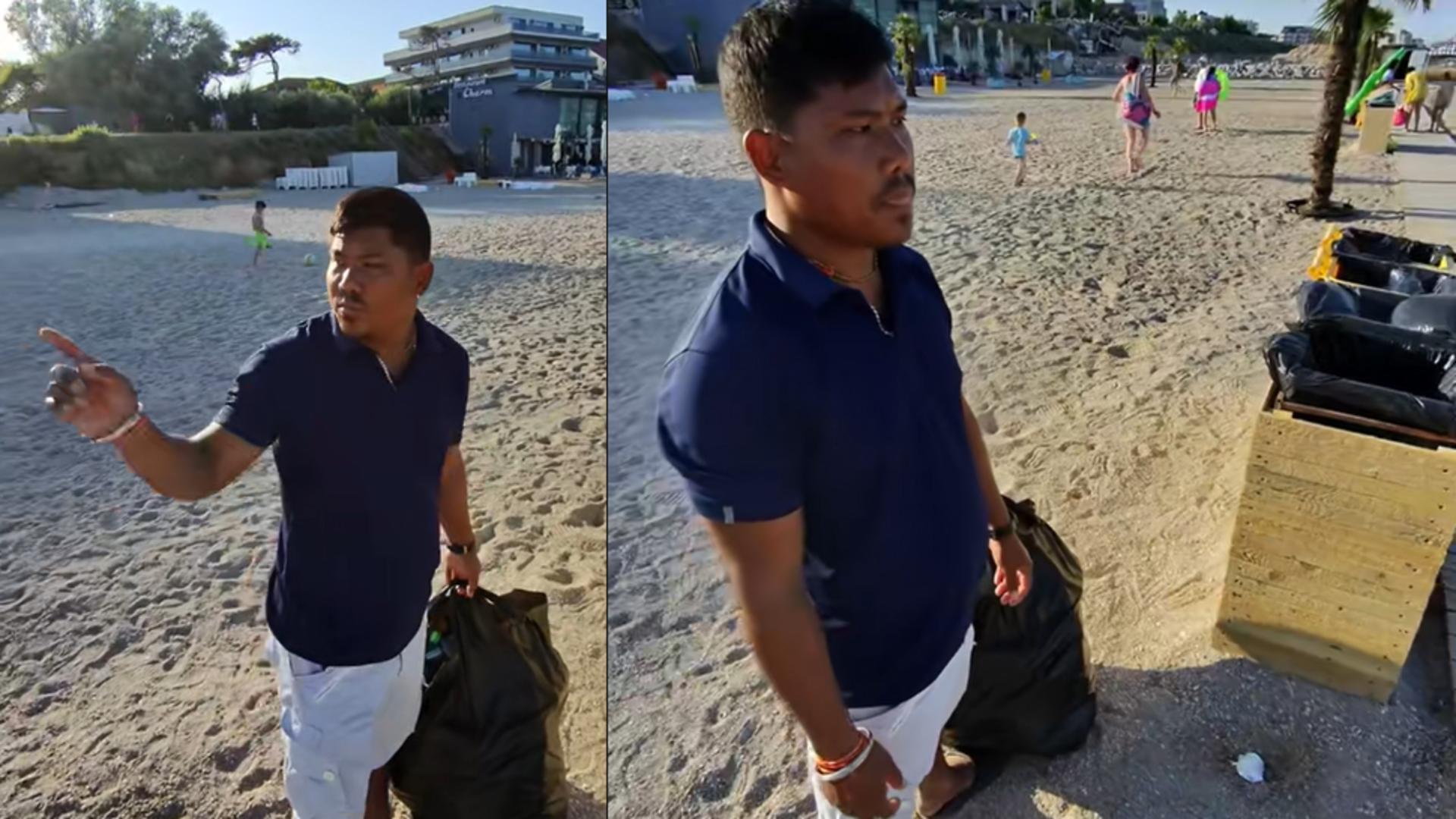 Salariul unui muncitor nepalez care strânge resturile de pe plajă