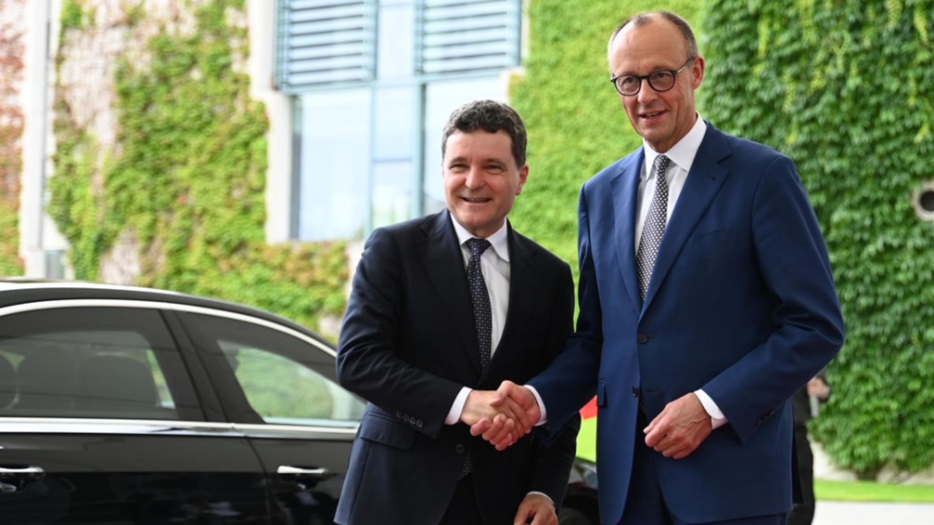 Nicușor Dan și Friedrich Merz. Foto: Profimedia