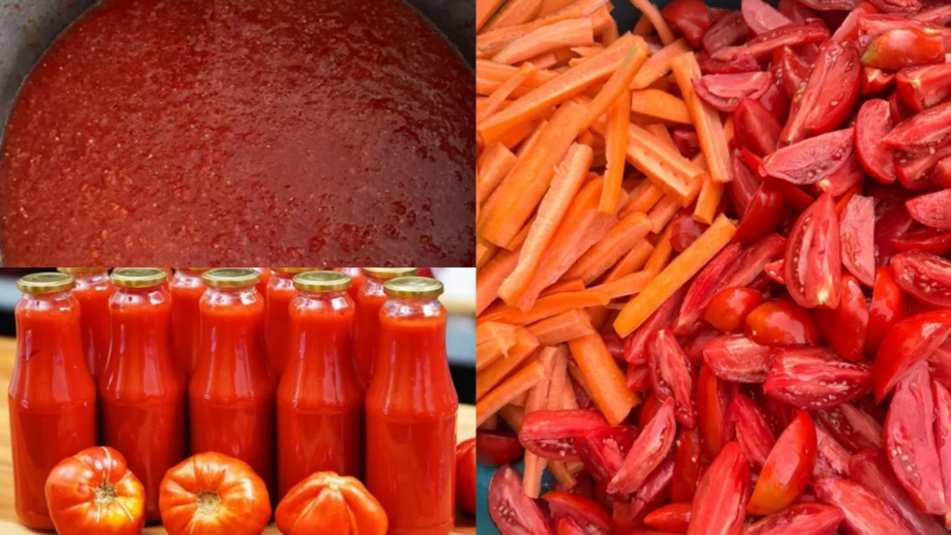 Suc de roșii cu morcov și ardei capia