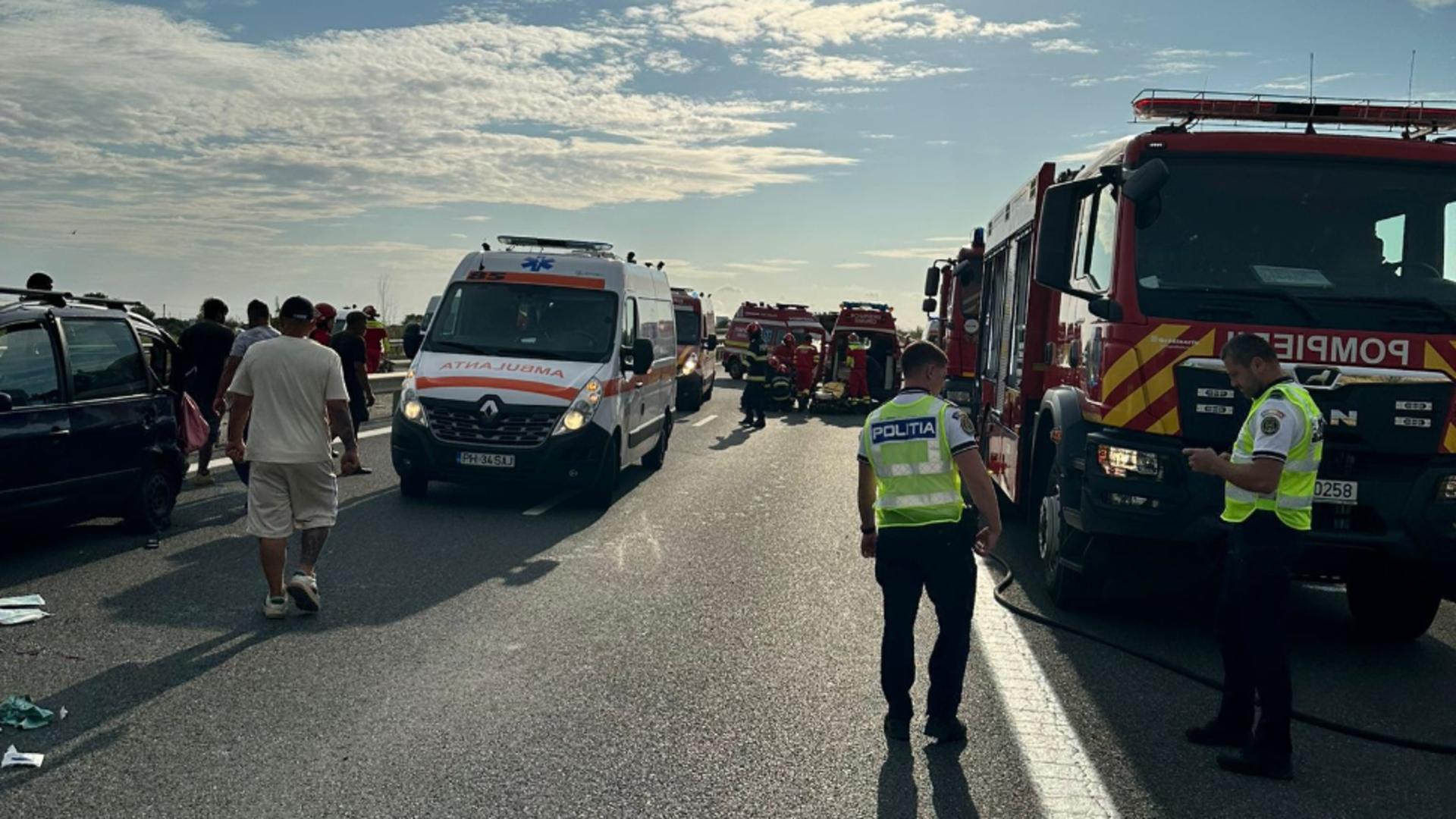 Accident grav pe A3, în Bărcănești. Traficul este blocat. Foto/ISU