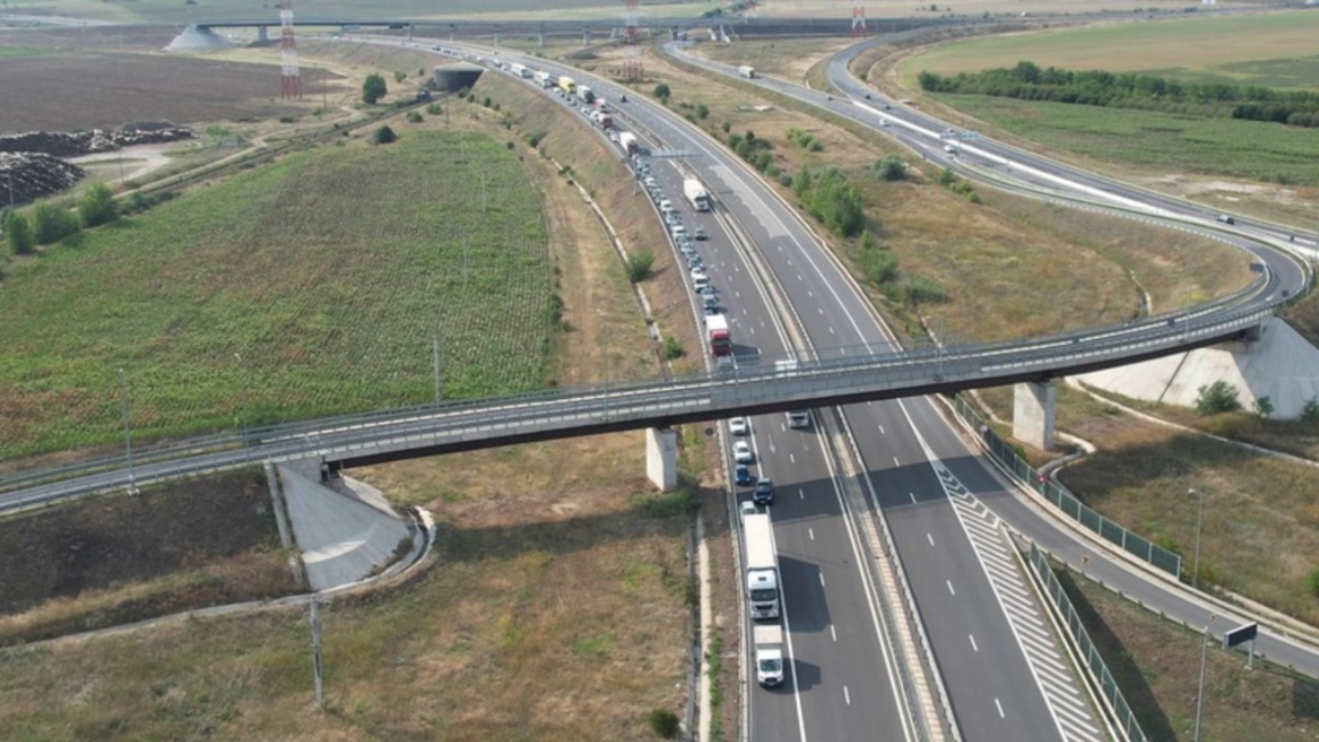 Trafic blocat pe o bretea a autostrăzii A10 