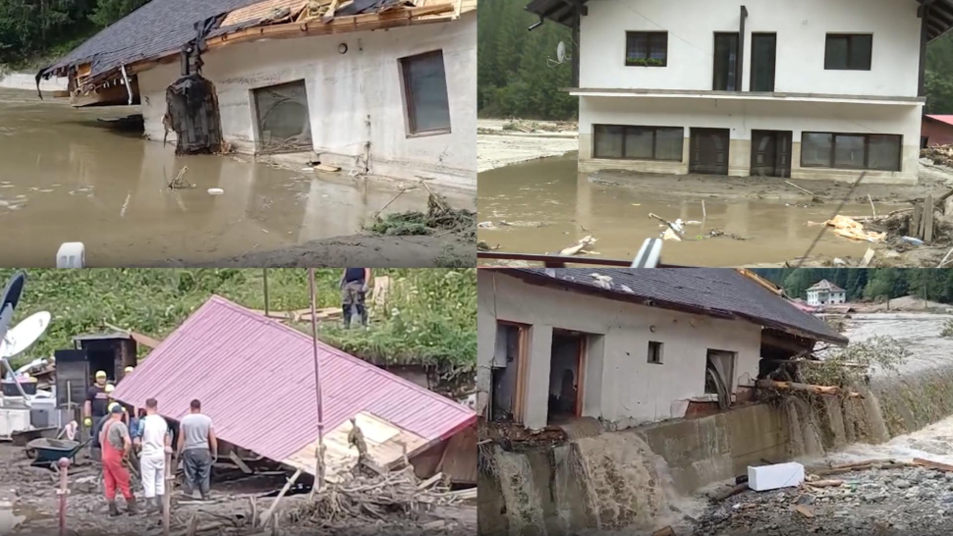 Cum arată cimitirul de mașini de la marginea orașului distrus de inundații? Imagini de la Broșteni - VIDEO